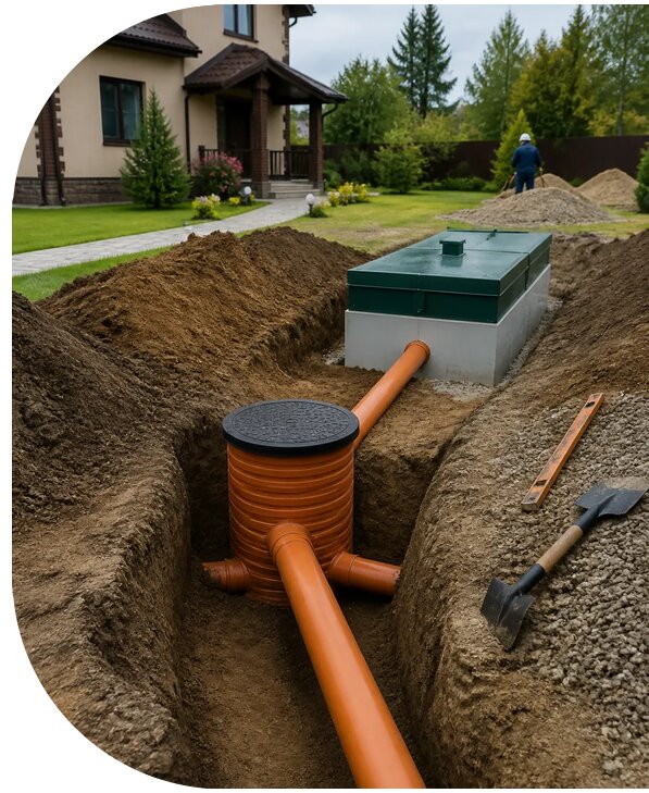 Канализация частного дома под ключ в Апшеронске от 153720 р. | АПаруса-Пшр